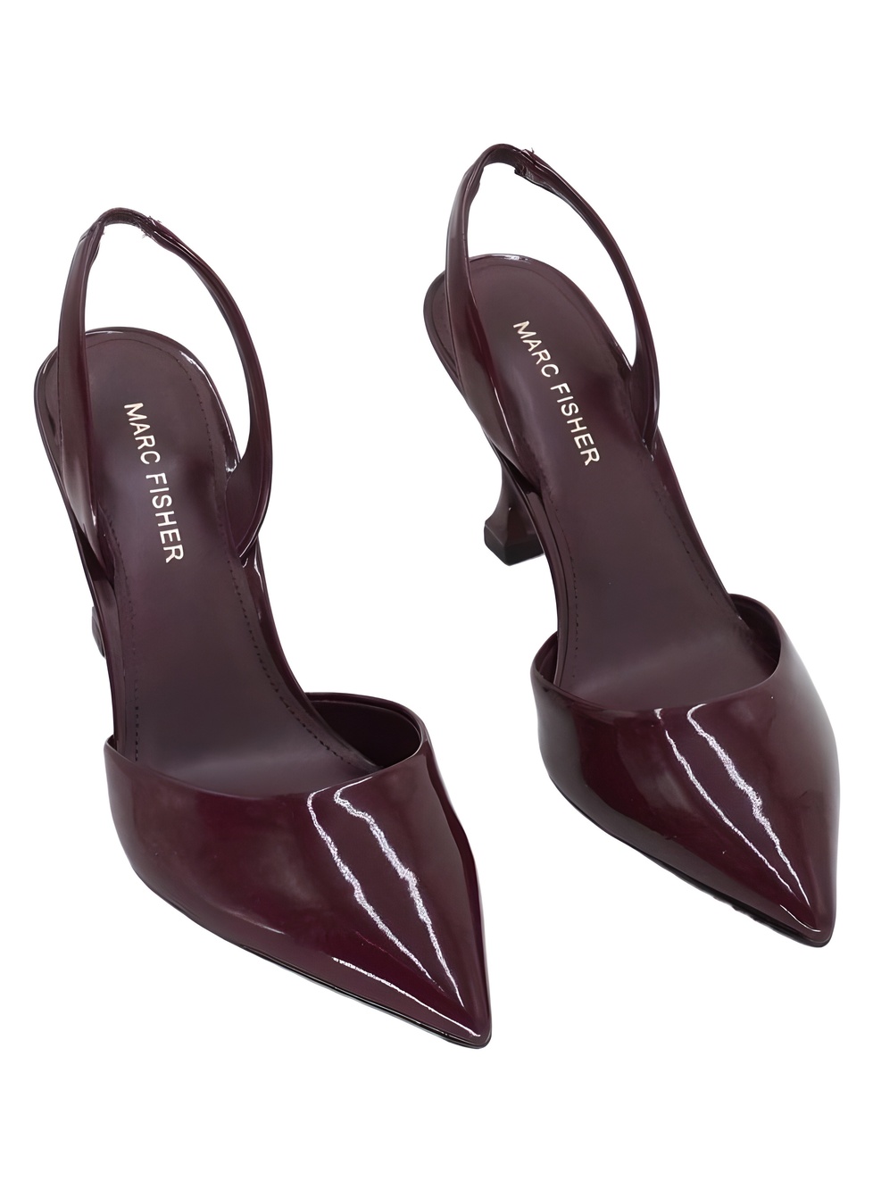 Marc Fisher Womens Hadya Slingback Pumps Sangria Dark Red Patent Size 6